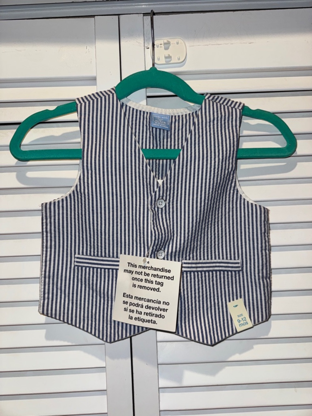 The Children's Place Navy and White Striped Kids Vest